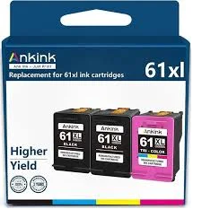Ankink 61XL Ink Cartridges for HP 61  XL Black Color Combo 3-Pack Replacement for HP67 HP67XL for Printer 2700 2700e 4100 6400 4155e 2755e 2752e 4100e 6458 6455e 4152 6055e 6052e 4152e 2742e 6400e