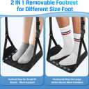 2 x Airplane Foot Hammock for Plane Travel Essentials, Airplane Foot Rest with 2 in 1 Removable Support Pad, Adjustable Foot Hammock with Thicken Memory Foam, Foot Rest for Plane Travel Foot Leg Rest (Black)