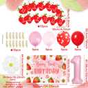 Strawberry 1st Birthday Party Decorations Sweet Berry First Birthday Baby Shower Girls Strawberry Themed Backdrop 12 Months Photo Banner Berry Sweet One Party Supplies