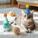 15 Pcs Mini Party Hats for Stuffed Animals - Small Cone Hats with Elastic String for Dolls, Cats, Dogs, Rabbits, Puppies, Pet Birthday Party Decorations & Photo Props - Multicolor, 1.9''x 3.1''