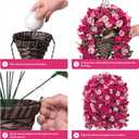 HyeFlora 4pcs Artificial Flowers for Outdoors Fake Pansy with Hanging Basket UV Resistant Silk Spring Faux Flowers for Outside Front Door Porch Yard (Mix Rose)
