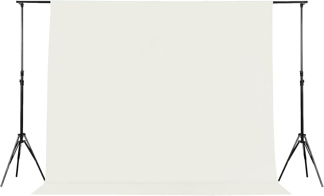 Joccun 10X10FT Ivory Backdrop Background for Photography,Polyester Backdrop Curtain Background Screen for Photography,Photoshoot,Video Recording,Studio(10X10ft,Ivory) (10FTx10FT)