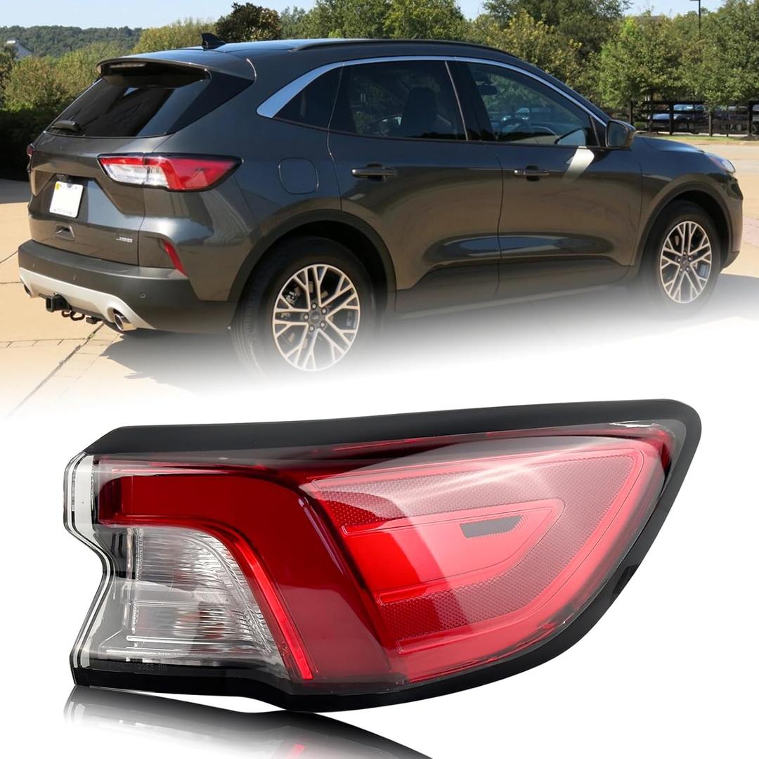 RH Outer Tail Light Assembly Fit for 2020 2021 2022 Ford Escape Rear Lamp With Bulbs Right Passenger Side LJ6Z13404E FO2805128 LJ6Z-13404-E