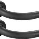 2 Pack Matte Black Disc Curtain Rods, 28-48 Inches Window Curtain Rod, Adjustable Room Darkening Drapery Rod with Aluminum Finials and Brackets, Wrap Around Design