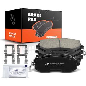 A-Premium Front Ceramic Brake Pads Set Compatible with Subaru and Saab Models - Outback/Legacy/Impreza 2002-2013, Forester 2003-2013, Baja 2003-2006, 9-2X 2005-2006, with Hardware, 4-Pack