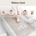 XIYUNTE Shower Mat Bathtub Mat Non Slip, 36''x16'' Soft and Comfortable Anti Slip Shower Mat, Eco-Friendly TPE+PP Shower Non Slip Mat with Powerful Suction Cups, Machine Washable, Easy to Cut, Brown