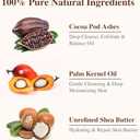 African Black Soap, 100% Pure & Natural, With Raw Shea Butter, Palm Kernel Oil and Cocoa Pods Ash for Dry & Oily Skin Care, Supports Acne & Eczema Treatment, 1 LB (16 oz)