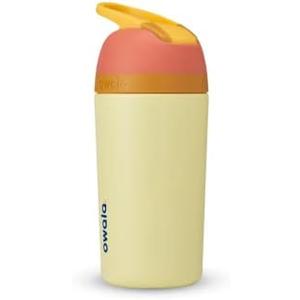 Owala Kids Flip Insulated Stainless-Steel Water Bottle with Straw and Locking Lid, 14-Ounce, Orange/Yellow (Misty Horizon)
