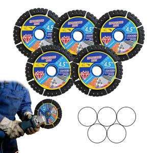 5 Pack Diamond Multi-Purpose Saw Blades, 4.5" Diamond Blade for Angle Grinder, Versatile Cutting Disc for Cutting Tile, Marble, Quartz, Stone, Metal & Plastic, Wet or Dry Use