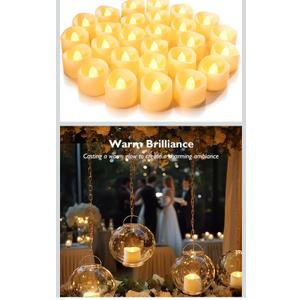 Homemory 24-Pack Flameless LED Tea Lights Candles Battery Operated, 200+Hour Fake Electric Candles TeaLights for Votive, Aniversary, Wedding Centerpiece Table Decor, Funeral, Halloween, Christmas