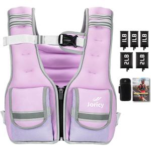 Adjustable Weighted Vest Woman 5-12lb/9-16lb/17-24lb/23-30lb Weight Vest with Reflective Stripe, Zipper Rucking Running Vests for Women Men Workout Walking Strength Training Weight Loss Fitness Weightlifting