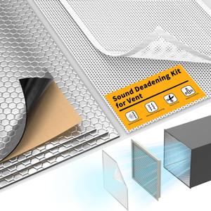 LBG Products Sound Deadening Kit,Sound Deadening Mats and 17 x 17inch Mesh AC Vent Covers for Vibration Dampening Noise Insulation,Sound Deadener and Air Vent Cover for Registers,Grilles & Vents,White