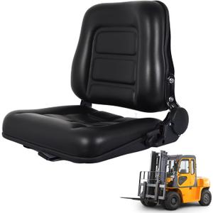 Universal Forklift & Tractor Seat with Adjustable Backrest Angle, Sliding Rail, Heavy-Duty Replacement Seat for Tractor, Excavator, Skid Steer, Backhoe, Dozer, Telehandler