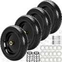 13" Flat Free Wheels Replacement for GOR Garden Cart Tires, 4.00-6 Solid Tires with 5/8"Bearings, 13" No Flat Wheels for GOR Garden Carts/Hand Trucks/Garden Carts