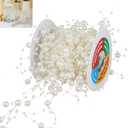 13Feet Pearl String Spool Roll for Floating Candles Faux Pearls Strands Garland for Vase Filler Wedding Centerpiece Christmas Table Decor (Ivory)