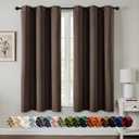 MIULEE Chocolate Brown Blackout Curtains for Bedroom Living Room 63 Inches Long 2 Panels, Thermal Insulated Room Darkening Drapes Grommet Noise Reducing Light Blocking Window Treatments 40x63 Inch