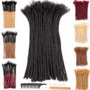 DAIXI 0.2cm & 0.4cm & 0.6cm & 0.8cm Thickness 10 Inch 10 Strands 100% Real Human Hair Dreadlock Extensions for Man/Women Permanent Loc Extensions Bundles Can Be Dyed Bleached Curled and Twisted