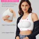 BRABIC Front Closure Post Surgical Compression Everyday Bra for Women Mastectomy with Removable Breast Support Band M
