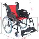 Medwarm Ultra Lightweight Foldable Wheelchair, Wheelchairs for Adults, Weights only 22 lbs, Portable & Transport Wheelchair with Handbrakes, Swing Away Footrests and Anti-tippers