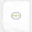 IMIKEYA Christmas Tree Skirt White 48 Inch Faux Fur Xmas Tree Skirt with Hand-Sewn White Pompoms for Christmas Tree Decorations