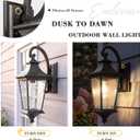 Emliviar Dusk to Dawn Outdoor Porch Light, 21.1" Exterior Wall Mount Lamp for Doorway, Patio Wall Lantern with Water Ripple Glass, Oil Rubbed Bronze Finish, XE292B-M-PC ORB SW, Medium - 1 Pack - Dusk to Dawn