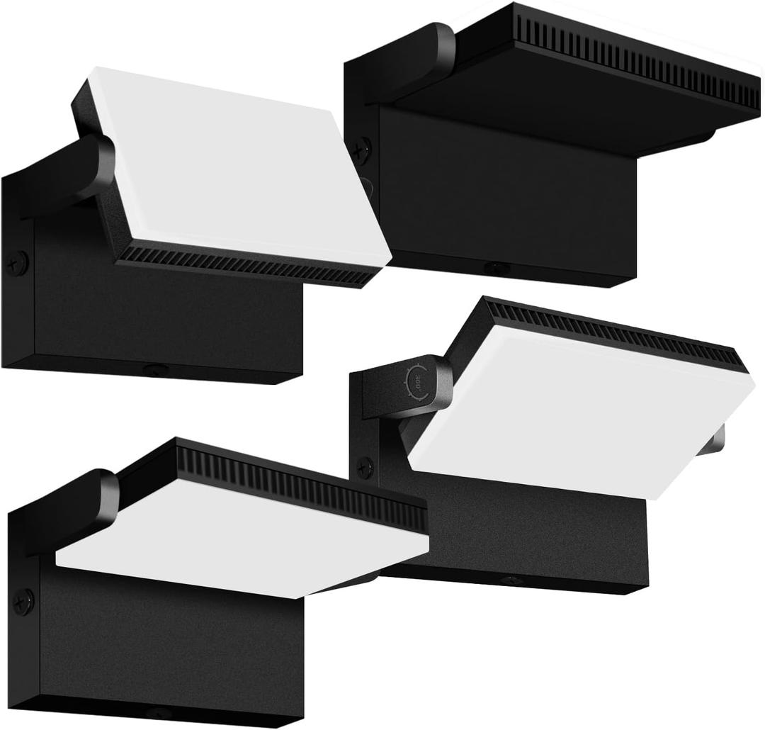 ledmo LED 150W Wall Pack Light Outdoor Switch Control Freely Rotating LED Wall Mount Light 5000K Waterproof Black Modern Flood Security Lighting Fixture for Warehouse Shop Barn Building4 Pack