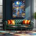 MINIWAN 1000 Piece Jigsaw Puzzles for Adults- Fantasy Guitar Moonlight Puzzle - Blue Night Sky with Butterflies Challenging Puzzles for Gifts Party Games Family Fun, Puzzle Size 27.55 * 19.68 in