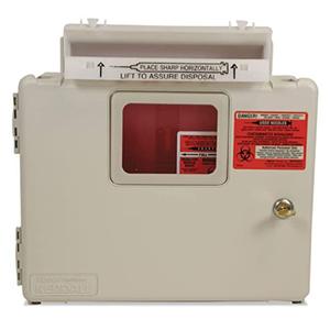 SharpSafety Wall Enclosure for in Room Sharps Container, 2 and 5 Quart, Tan, 1 Enclosure