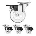 2 inch Clear Furniture Casters with Brakes, 360 Degree Swivel Transparent casters, Lightweight and Durable, Maximum Load Capacity 265lbs
