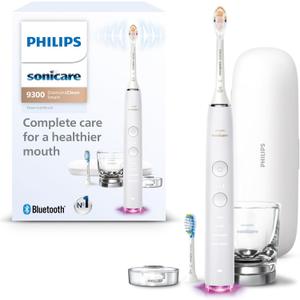 Philips Sonicare DiamondClean Smart 9300 Electric Toothbrush, Sonic Toothbrush with App, Pressure Sensor, Brush Head Detection, 4 Brushing Modes and 3 Intensity Levels, White, Model HX9903/05 (1 Count (Pack of 1), New White)
