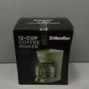 MELLERHOME 12-Cup Drip Green Coffee Maker, Borosilicate Carafe, Auto-Off, Reusable Filter, Anti-Drip, Keep-Warm Function, Clear Water Level Window, Green Kitchen Accessories & Dcor