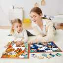 Jigsaw Puzzle Mat with Raised Edge Organizer, Non-Slip Foldable Travel Board Tabletop Display Pad for Toddlers Portable Storage for Kindergarten Homeschool Playroom