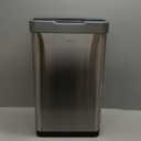 EKO Mirage-T 50 Liter / 13.2 Gallon Touchless Rectangular Motion Sensor Trash Can or Recycling Bin, Brushed Stainless Steel Finish