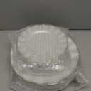 QualQuot 72PCS Pearl White Plastic Plates, Heavy Duty Disposable Party Plates with Gold Rim, 36 Dinner and 36 Dessert for Parties and Wedding