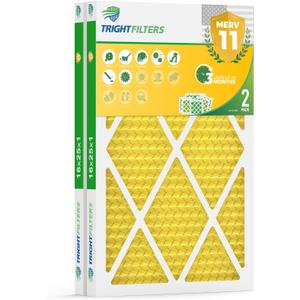 TRIGHTFILTERS 16x25x1 Air Filter MERV 11 HVAC Furnace Filter Pleated 2 Pack