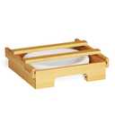 SpaceAid 10-inch Paper Plate Dispenser (Need 11.3 Inches Deep Cabinet Space) Under Cabinet Bamboo Plates Holder, Kitchen Vertical Dipensers Caddy, Bamboo