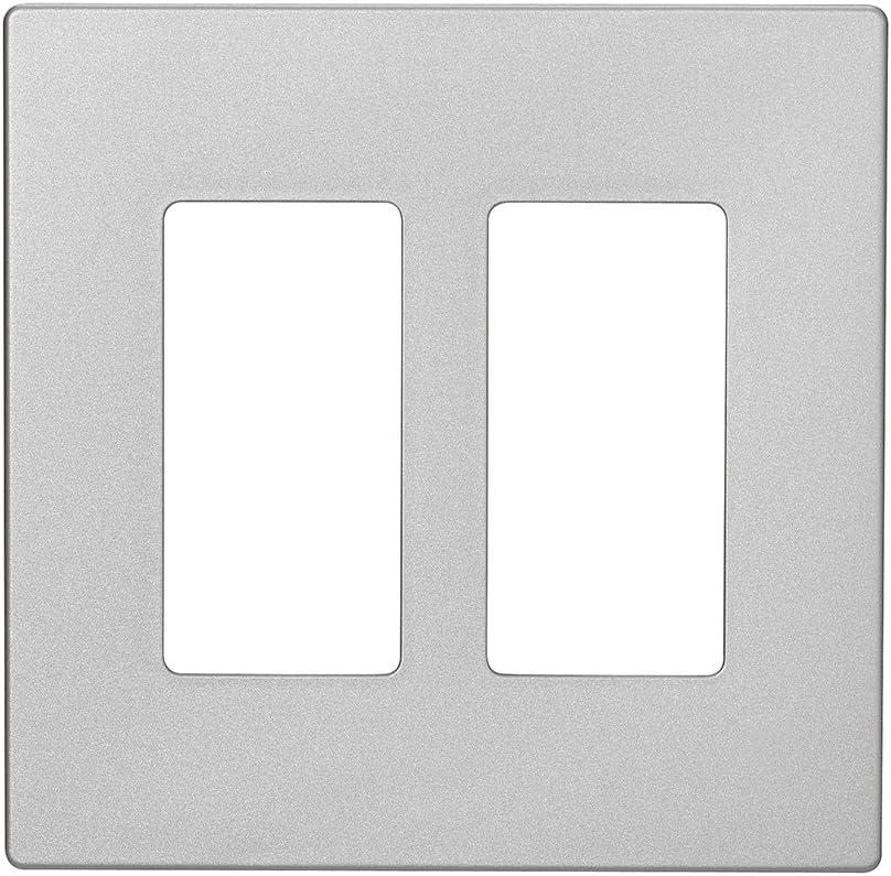 Eaton PJS262SG-SP-L Designer 2-Gang Screwless Wallplate, Silver Granite (1 Count (Pack of 1))