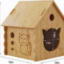 Cat House for Indoor Cats - Modern Wooden Covered Cat Cave BedSturdy & Durable Cat HideawaySmall Pet House and Habitats with Air Vents Warm Cat Cave, Weather-Resistant, DIY Paintable,Easy to install
