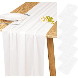 Velvet Table Runner 20 x 120 Inches 10ft Luxurious Thick Soft Velvet Christmas Thanksgiving Wedding Reception Table Runner for Party Reception Decorations(Ivory, 6 Pack)