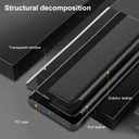 for Samsung Galaxy A35 Case Flip Leather Cover Clear S-View, for Samsung A35 Phone Case Smart Window Hard Flip Shockproof Protective Cover for Samsung 5G A35 Case Clear View (Black)