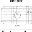 Sink Bottom Grid 24-1/8" x 12-5/8", Centered Drain with Corner Radius 1-1/2", Sink Protector for Single Bowl Kitchen Sinks