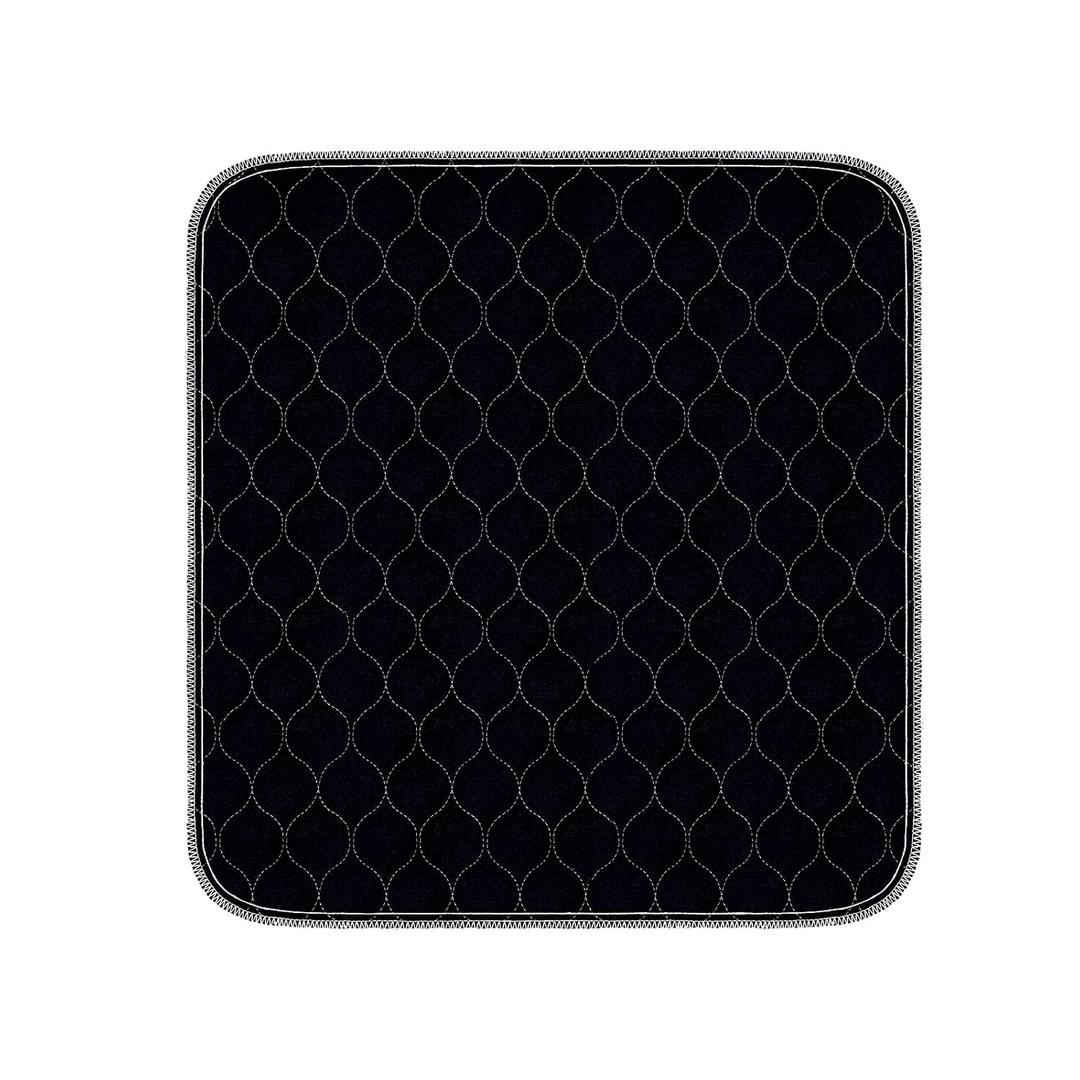 Washable Incontinence Chair Pads Heavy Absorbent Chair Pads for Incontinence Waterproof Seat Protector Pads Chuck Pads Washable for Adults Elderly Kids Pets 21"X22"(1Pack) Black