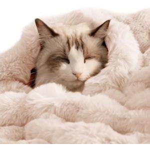 SOMAHE Pet Blanket, Reversible Sherpa & Bubble Fleece Pet Throw, Ultra-Soft Plush for Cats & Small Dogs, Machine Washable, Anti-Static, Warm & Cozy,28"22" Inch White