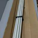 Double Curtain Rods 72-144”(6-12 Feet) for Windows, 1 Inch Diameter Front and 5/8 Inch Back Drapery Rod with Solid Aluminum Brackets, Heavy Duty Telescoping Dual Curtains Poles, White Wood Grain