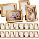 AceOrbit 20 Pcs 2x3 Inch Mini Gold Picture Frames for Wedding Small Victorian Vintage Antique Ornate Retro Baroque Photo Frame Pack with Backboard for Wall Hanging Tabletop Display Decor (Rectangle)