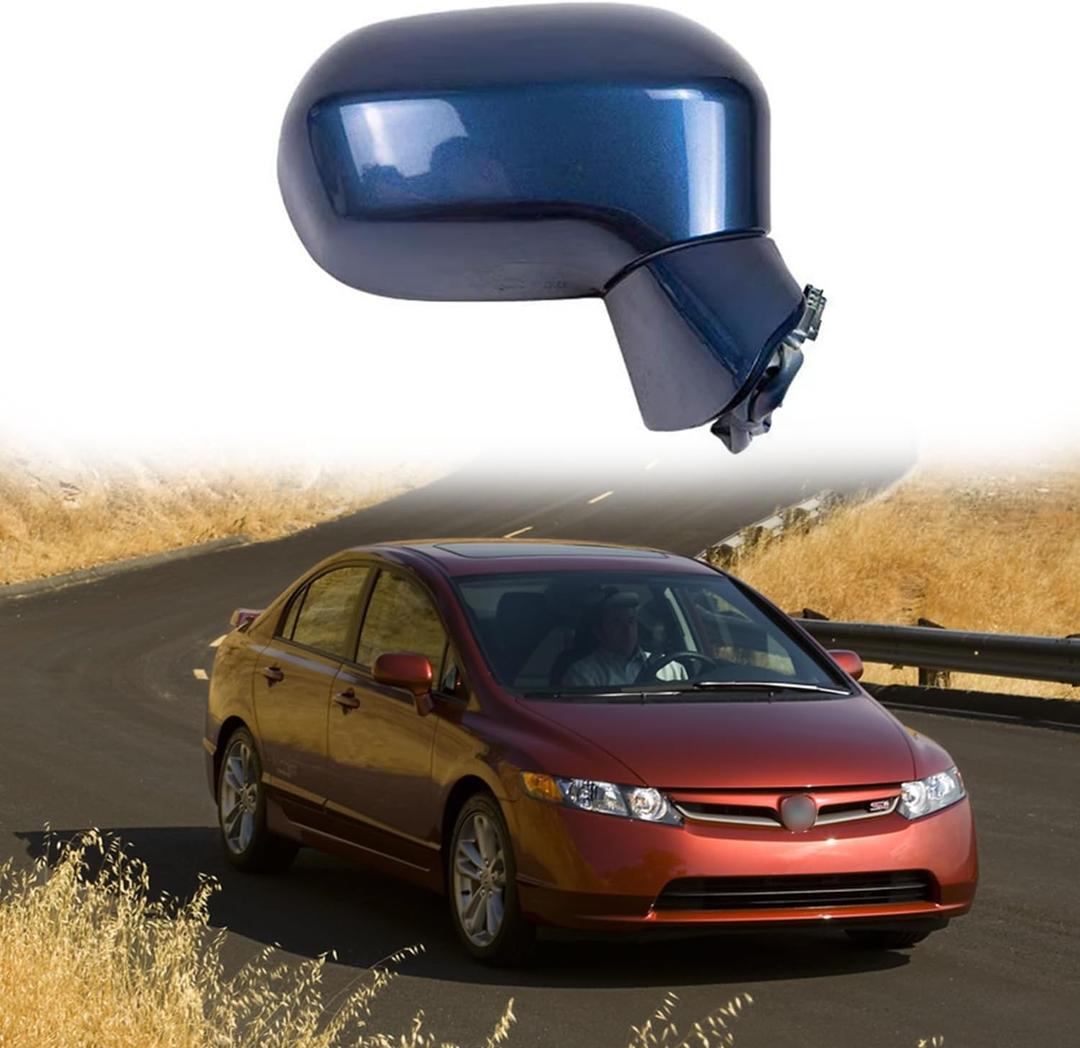 Passenger Side Mirror Assembly Fit for 2006 2007 2008 2009 2010 2011 HONDA CIVIC Car Rear View Mirror Side Mirror Replacement Lens Adjustment