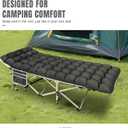 YELLOW JACKET Camping Cot with Mattress for Adults, Folding Sleeping Cot 600lbs Max Load, Portable Camping Cot with Carry Bag, 28" Wide Cot for Camping, Home,Office,Travel (Black), 10.6" W x 7.8" D x 41" H