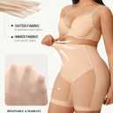 FeelinGirl Low Back Shapewear Shorts Tummy Control Butt Lifting Panties (Beige, XL)