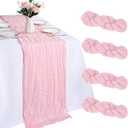 4 Pack Pink Table Runner 10ft Cheesecloth Table Runner 120 Inch Gauze Boho Rustic Sheer Cheese Cloth for Banquet Picnic Baby Shower Party Wedding Holiday Dcor