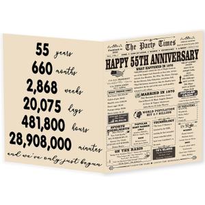 2 x YiKaLus Retro 55th Anniversary Card for Him Her, Happy 55 Years Wedding Aday Card for Parents, Funny 55th Anniversary Card for Women Men (YK-383)